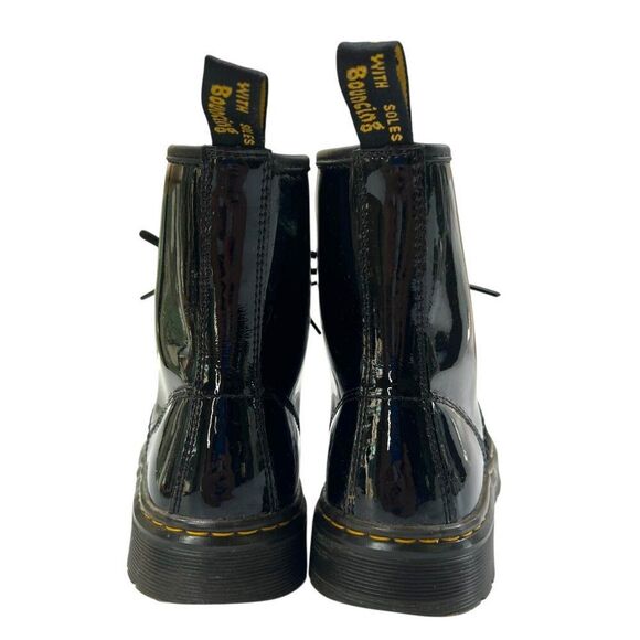 Dr. Martens Zavala Patent Leather Combat Boots Black Size 6 - Picture 2 of 8